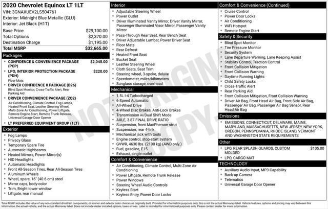 2020 Chevrolet Equinox AWD LT 1.5L Turbo 2020 Chevrolet Equinox AWD LT 1.5L Turbo