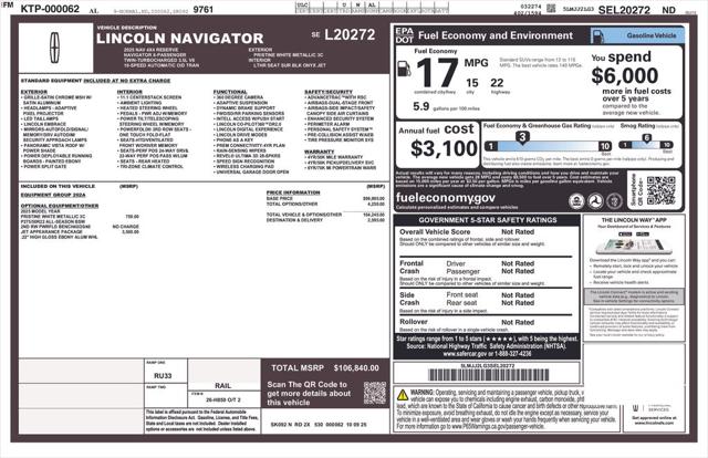 New 2025 Lincoln Navigator Reserve For Sale in Muscle Shoals, AL