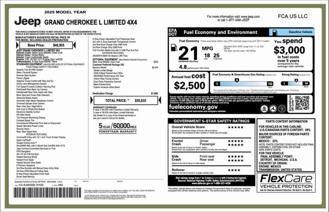 2025 Jeep Grand Cherokee GRAND CHEROKEE L LIMITED 4X4 2025 Jeep Grand Cherokee GRAND CHEROKEE L LIMITED 4X4