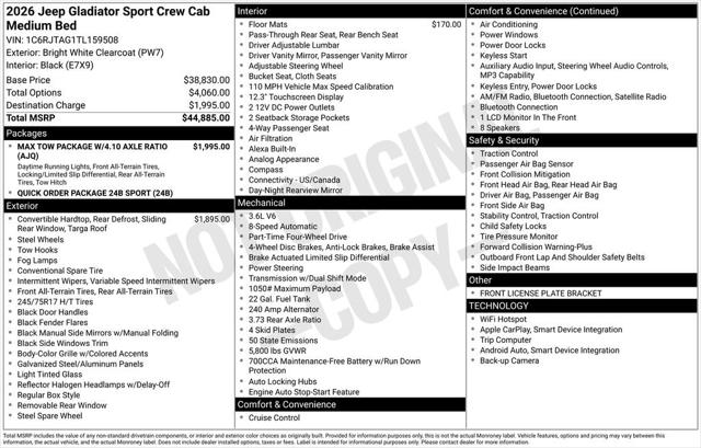 2026 Jeep Gladiator GLADIATOR SPORT 4X4