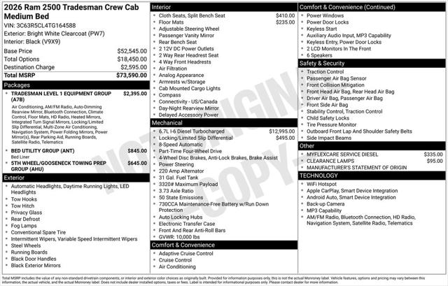 2026 RAM Ram 2500 RAM 2500 BLACK EXPRESS CREW CAB 4X4 64 BOX