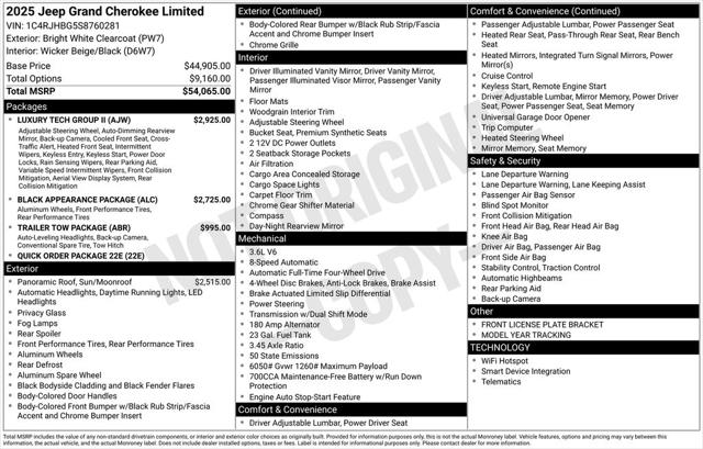 2025 Jeep Grand Cherokee GRAND CHEROKEE LIMITED 4X4