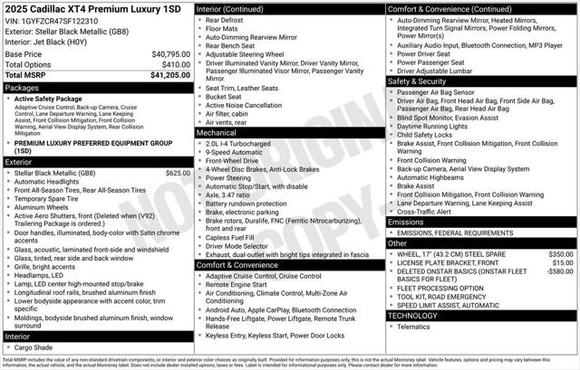 2025 Cadillac XT4 FWD Premium Luxury 2025 Cadillac XT4 FWD Premium Luxury