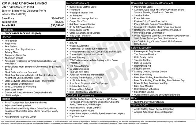 2019 Jeep Cherokee Limited 4x4 2019 Jeep Cherokee Limited 4x4