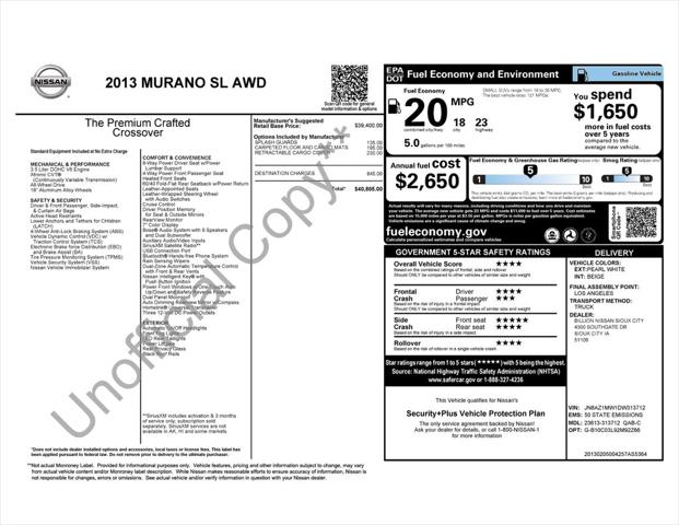 2013 Nissan Murano SL 2013 Nissan Murano SL