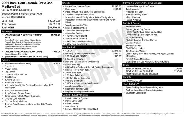 2021 RAM 1500 Laramie Crew Cab 4x4 64 Box