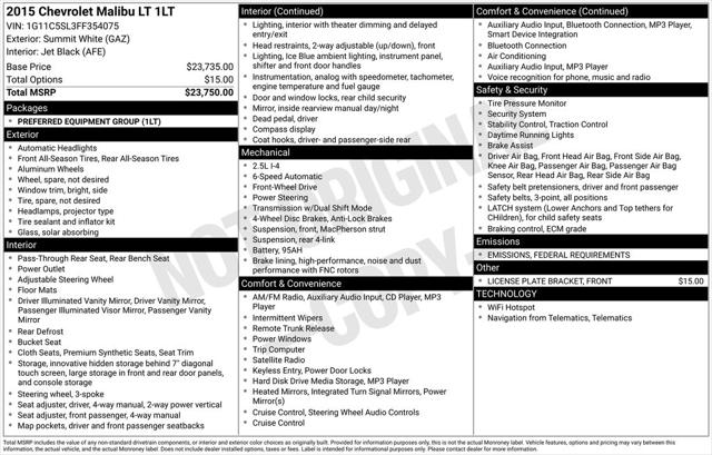 2015 Chevrolet Malibu 1LT 2015 Chevrolet Malibu 1LT