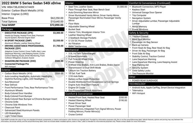 2022 BMW 540 i xDrive 2022 BMW 540 i xDrive
