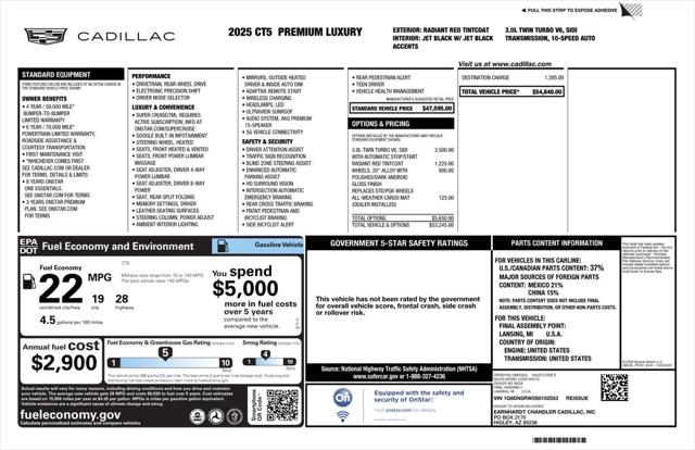 2025 Cadillac CT5 Premium Luxury RWD 2025 Cadillac CT5 Premium Luxury RWD