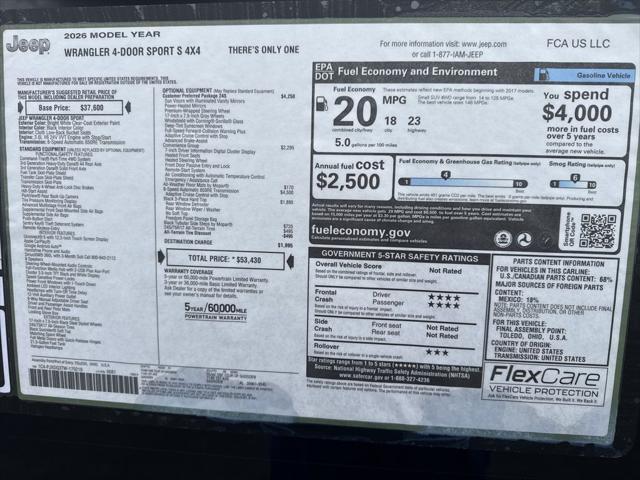 2026 Jeep Wrangler Sport S