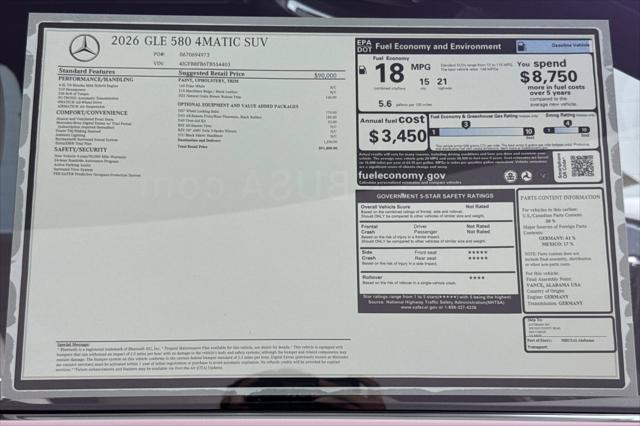 2026 Mercedes-Benz GLE GLE 580 4MATIC