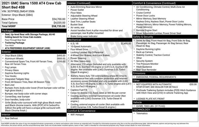 2021 GMC Sierra 1500 4WD Crew Cab Short Box AT4 2021 GMC Sierra 1500 4WD Crew Cab Short Box AT4