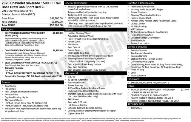 2020 Chevrolet Silverado 1500 4WD Crew Cab Short Bed LT Trail Boss