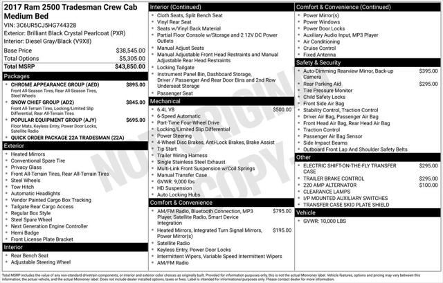 2017 RAM 2500 Tradesman Crew Cab 4x4 64 Box