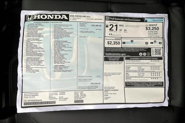 2026 Honda Ridgeline RTL