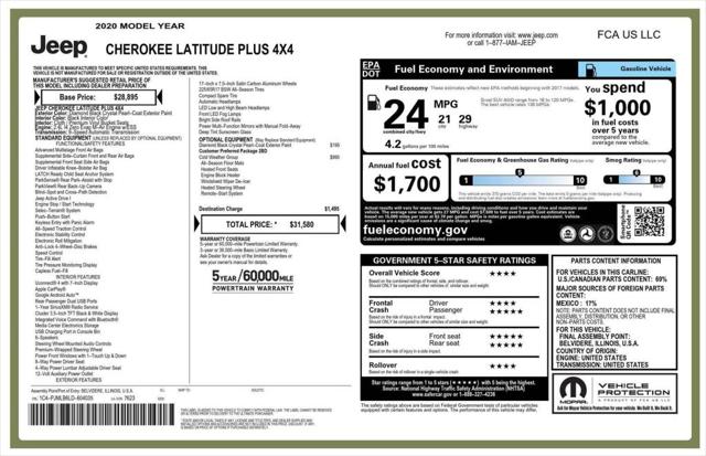 2020 Jeep Cherokee Latitude Plus 4X4