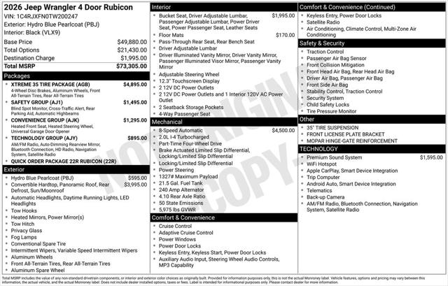 2026 Jeep Wrangler WRANGLER 4-DOOR RUBICON