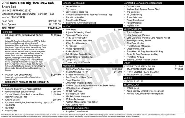 2026 RAM Ram 1500 RAM 1500 BIG HORN CREW CAB 4X4 57 BOX