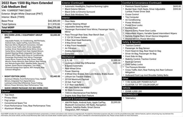 2022 RAM 1500 Big Horn Quad Cab 4x2 64 Box