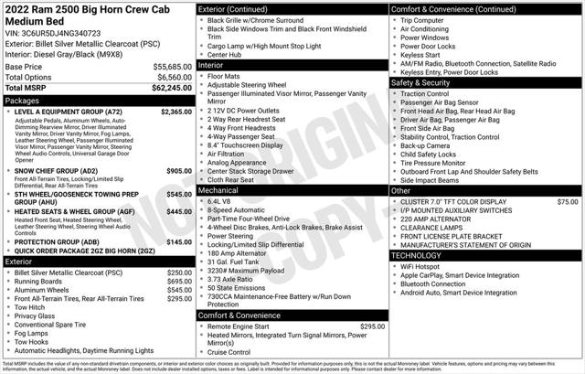 2022 RAM 2500 Big Horn Crew Cab 4x4 64 Box