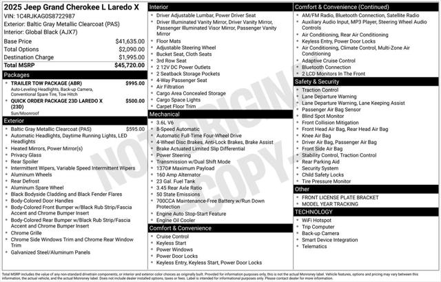 2025 Jeep Grand Cherokee L Laredo X 4x4