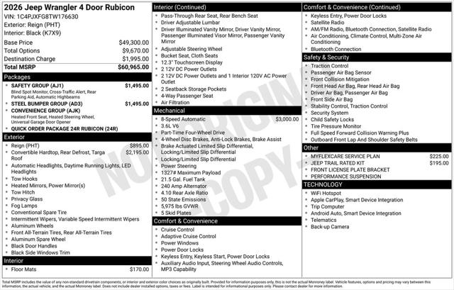 2026 Jeep Wrangler WRANGLER 4-DOOR RUBICON