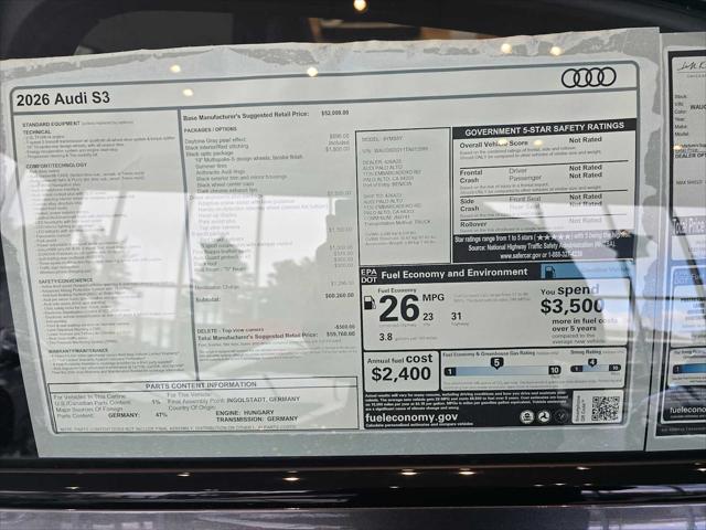 2026 Audi S3 TFSI quattro S tronic