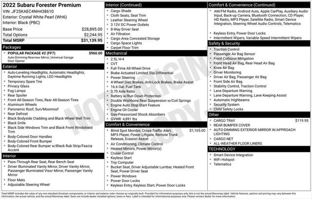 2022 Subaru Forester Premium 2022 Subaru Forester Premium