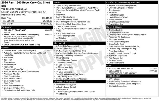 2026 RAM Ram 1500 RAM 1500 REBEL CREW CAB 4X4 57 BOX 2026 RAM Ram 1500 RAM 1500 REBEL CREW CAB 4X4 57 BOX