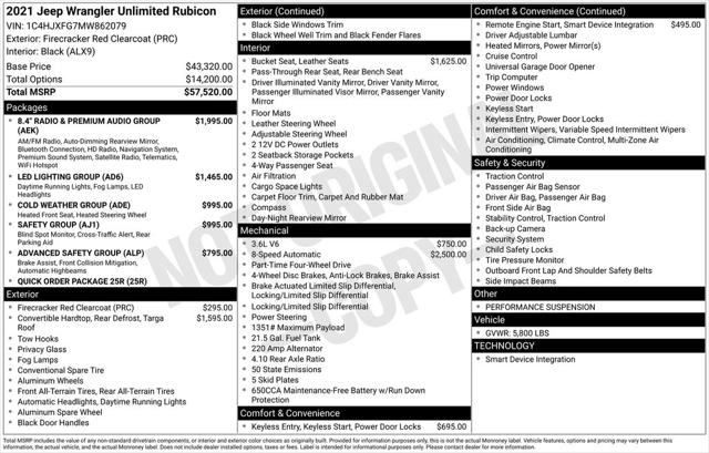 2021 Jeep Wrangler Unlimited Rubicon 4X4