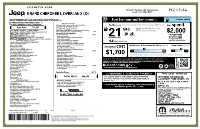 2022 Jeep Grand Cherokee L Overland 4x4 2022 Jeep Grand Cherokee L Overland 4x4