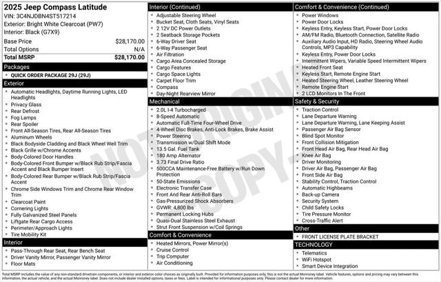 2025 Jeep Compass COMPASS LATITUDE 4X4 2025 Jeep Compass COMPASS LATITUDE 4X4