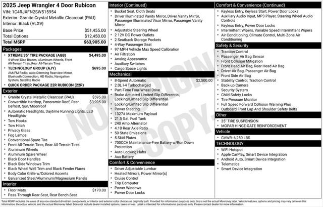 2025 Jeep Wrangler WRANGLER 4-DOOR RUBICON