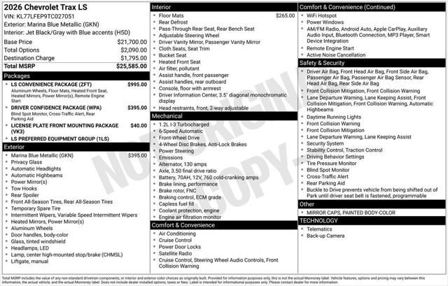 2026 Chevrolet Trax FWD LS