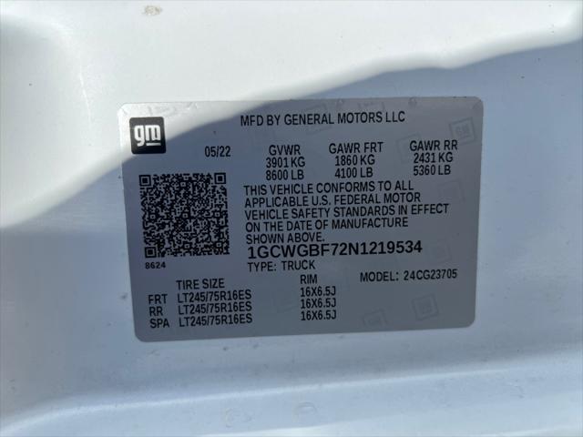 2022 Chevrolet Express Cargo Van RWD 2500 Extended Wheelbase WT