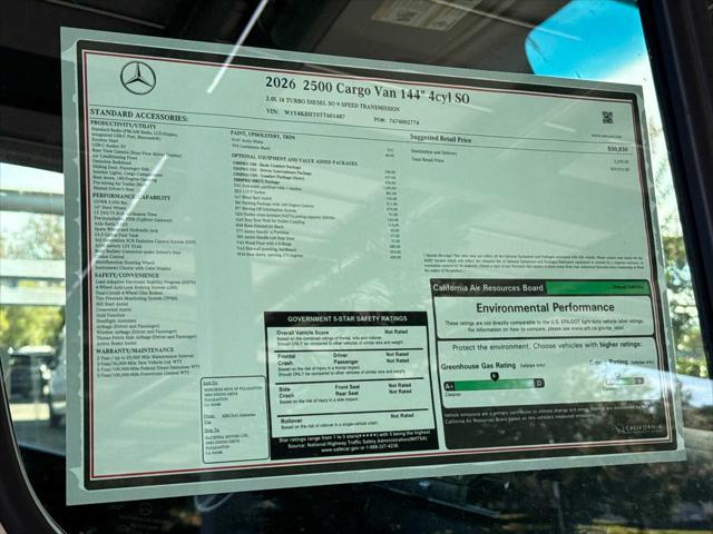 2026 Mercedes-Benz Sprinter 2500 Cab Chassis 144 WB 3D Cargo Van