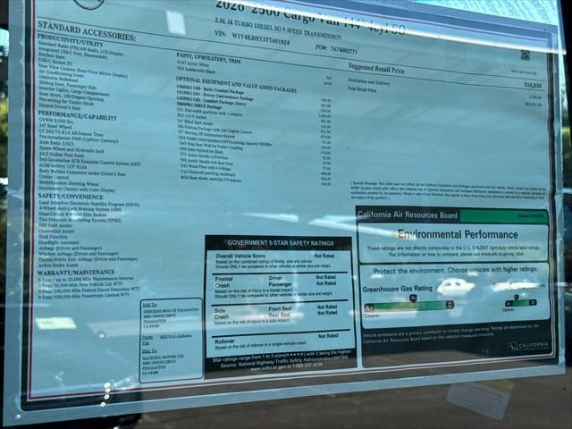 2026 Mercedes-Benz Sprinter 2500 Cab Chassis 144 WB 3D Cargo Van