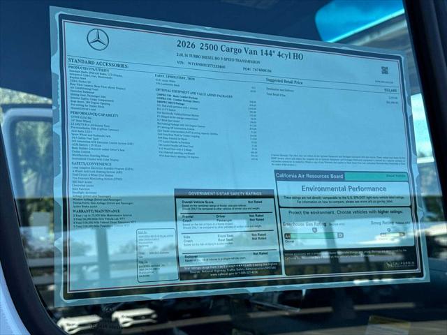 2026 Mercedes-Benz Sprinter 2500 Cab Chassis 144 WB 3D Cargo Van