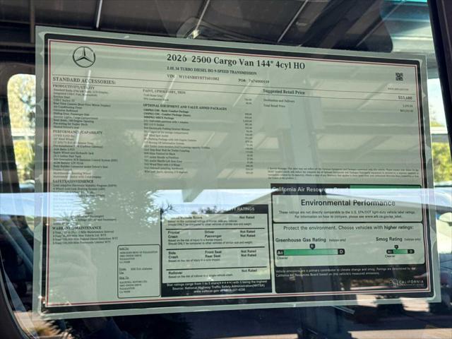2026 Mercedes-Benz Sprinter 2500 Cab Chassis 144 WB 3D Cargo Van