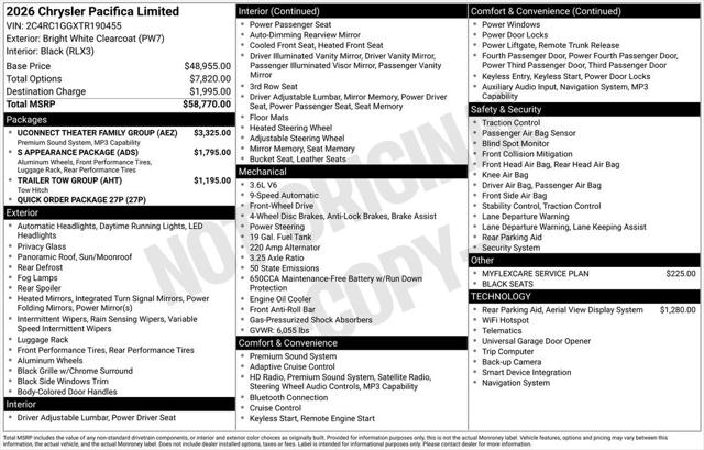 2026 Chrysler Pacifica PACIFICA LIMITED