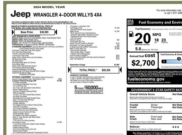 2024 Jeep Wrangler 4-Door Willys 4x4 2024 Jeep Wrangler 4-Door Willys 4x4