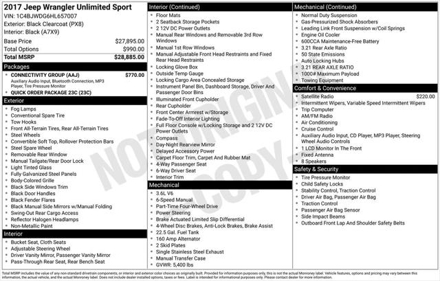 2017 Jeep Wrangler Unlimited Sport 4x4 2017 Jeep Wrangler Unlimited Sport 4x4