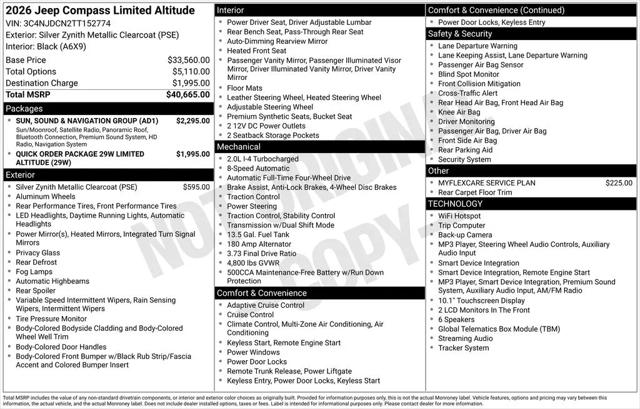 2026 Jeep Compass Limited Altitude