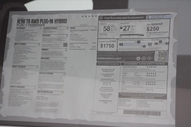 2026 Volvo XC90 Plug-In Hybrid Plus, T8 AWD, Electric/Gasoline, Bright, 7 Seats