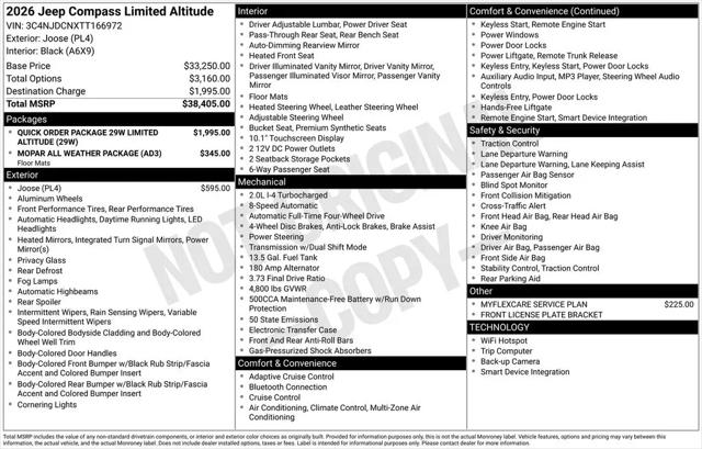 2026 Jeep Compass Limited Altitude