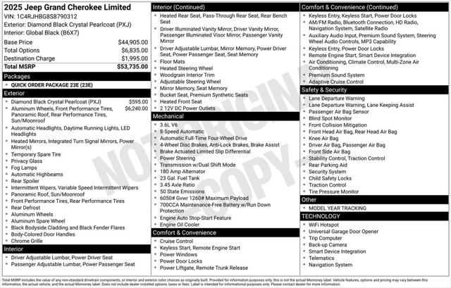 2025 Jeep Grand Cherokee GRAND CHEROKEE LIMITED 4X4 2025 Jeep Grand Cherokee GRAND CHEROKEE LIMITED 4X4