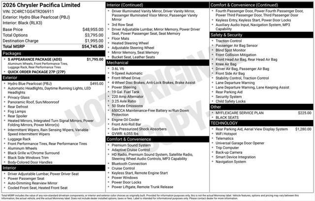 2026 Chrysler Pacifica PACIFICA LIMITED