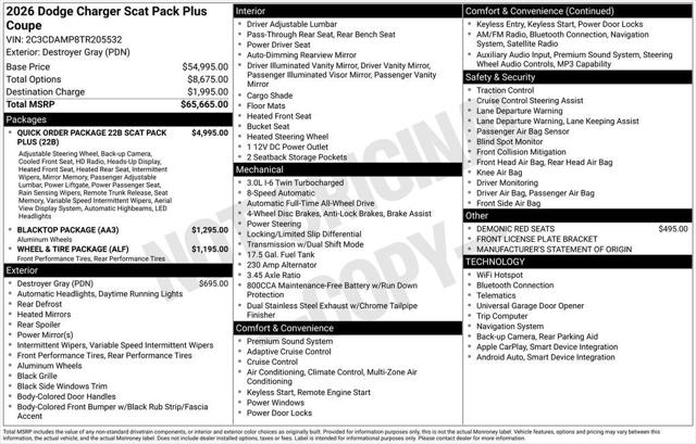 2026 Dodge Charger CHARGER SCAT PACK PLUS 2-DOOR AWD 2026 Dodge Charger CHARGER SCAT PACK PLUS 2-DOOR AWD