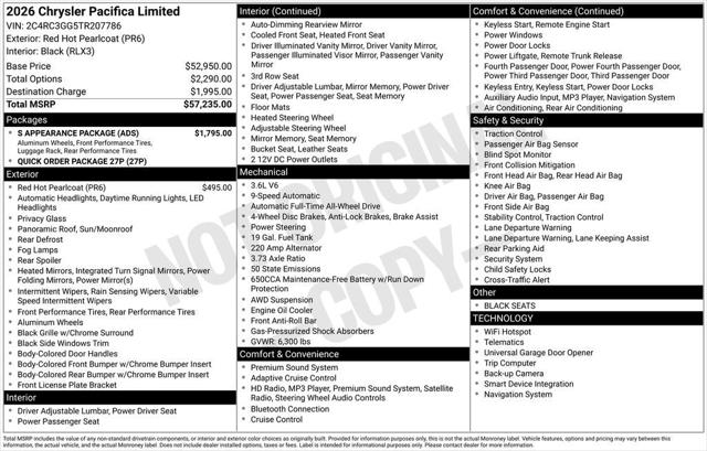2026 Chrysler Pacifica PACIFICA LIMITED AWD