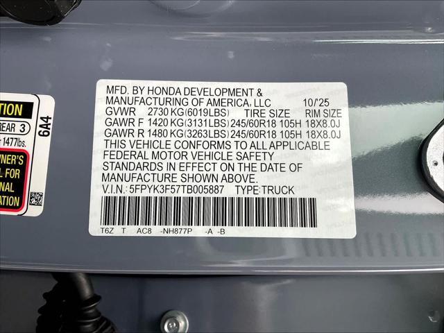 2026 Honda Ridgeline RTL